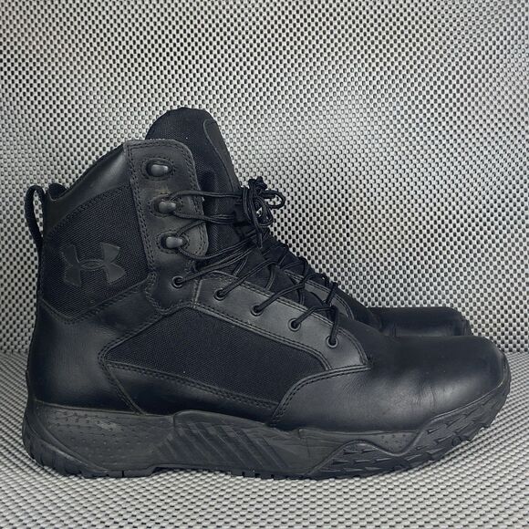 Under Armour Stellar Tactical Boots Mens Size 13 Black Military Logo Lace Up - Picture 1 of 13